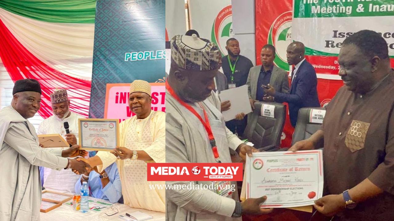 Drama as two PDP governorship candidates receive Certificates of Return in Benue