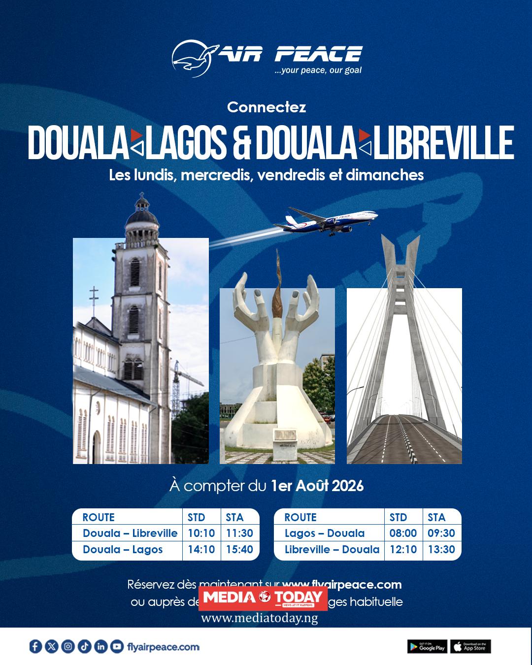 Air Peace Boosts Regional Connectivity, Launches Lagos–Douala, Bamako, Conakry, Libreville Flights