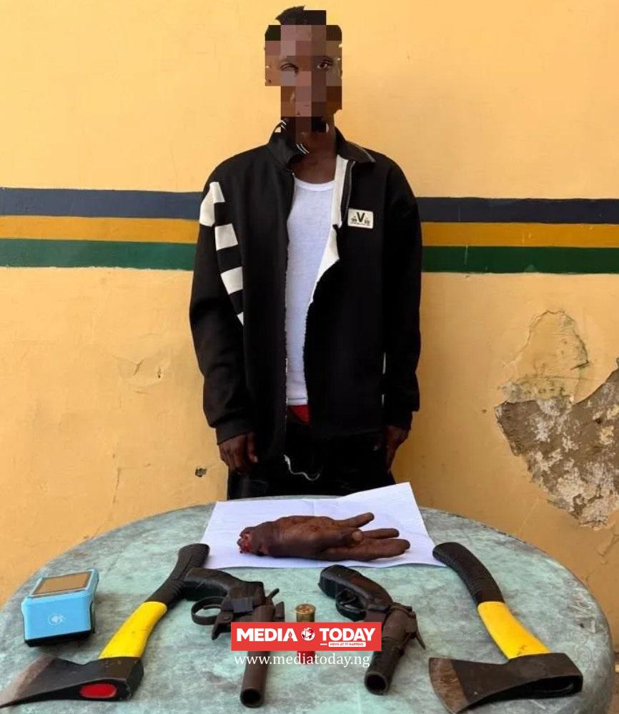Lagos Police Nab 21-Year-Old With Human Body Part, Firearms, POS Machine, ATM Cards