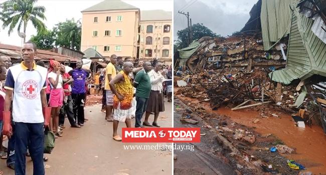 Anambra Building Collapse: Rescuers Recover Body Of Female Victim, Continue Search