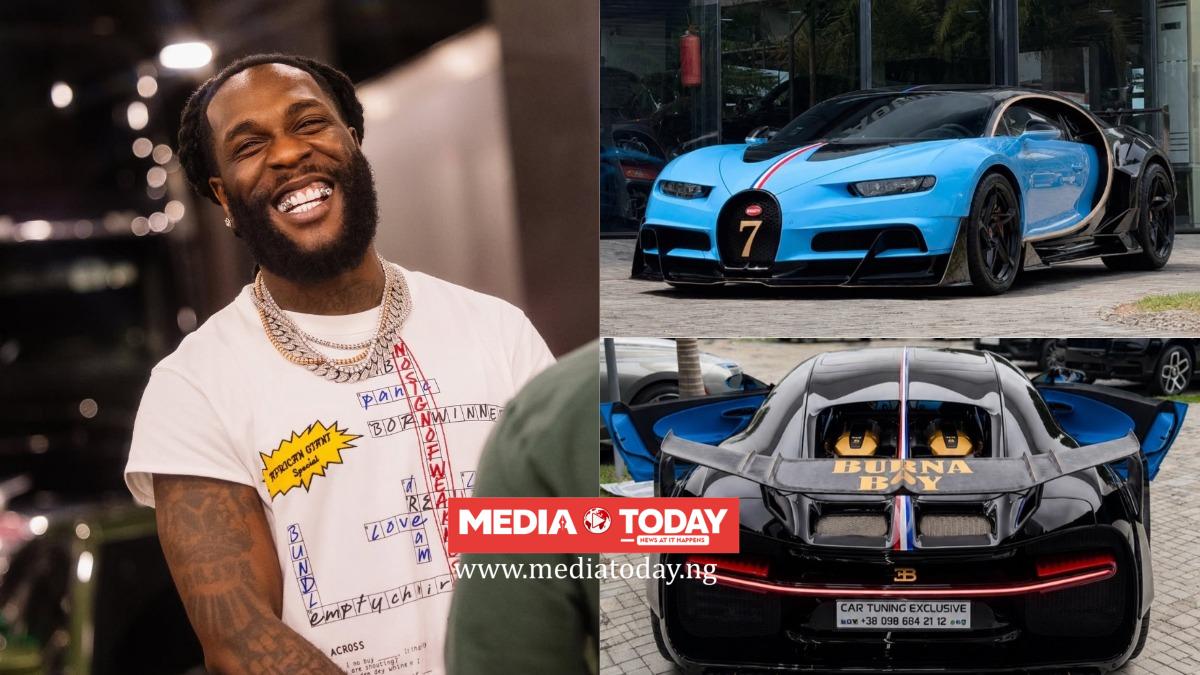 Fans Debate As Burna Boy’s Custom ₦9bn Bugatti Chiron Arrives Nigeria, Dubbed Most Expensive Car In West Africa