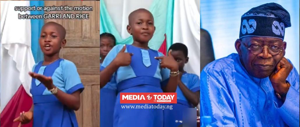 “Under Tinubu, Garri Is Better Than Rice”- Primary 3 Girl Sparks Reactions After Praising Tinubu’s Presidency During Debate