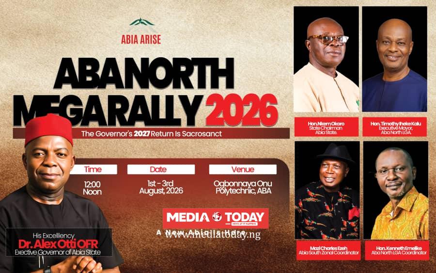 Abia Arise to Hold Mega Rally in Aba North, Decl⁠ares Otti's 2027 Retur⁠n 'Sacrosanct'