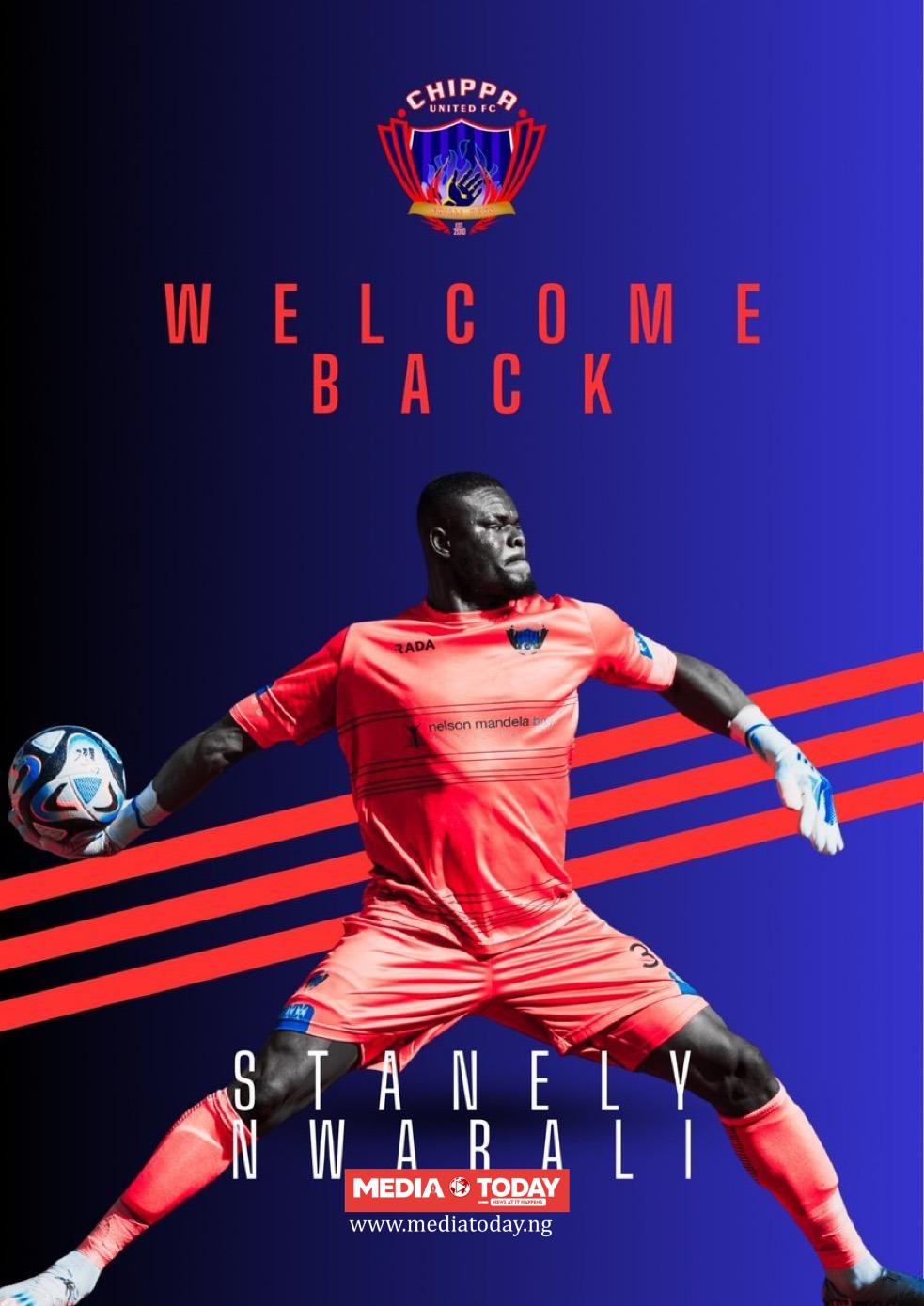 South African Premier Soccer League side, Chippa United, Re-Sign Super Eagles Goalkeeper Stanley Nwabali Five Months After Exit