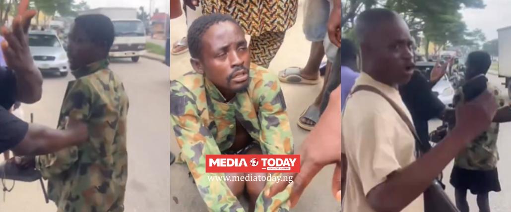 “I’m Protected by Charms” - Man Allegedly Caught Impersonating Nigerian Soldier in Lagos Claims He’s Untouchable