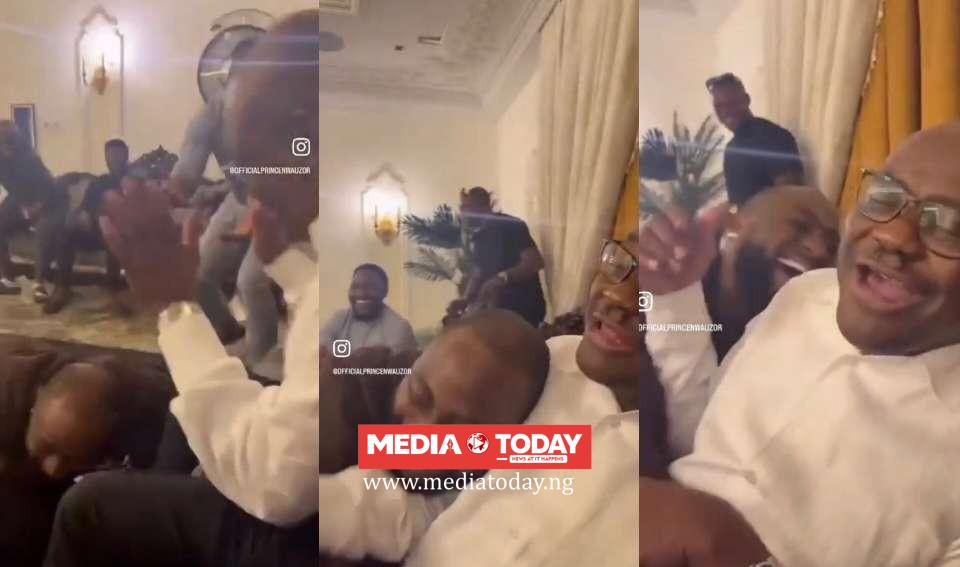 “I’ll Coll‍ect the Certificate Ba⁠ck”: FCT Minister, Nysome Wike’s J‍oke Sends Davido‌ Pr‌ostrating in Viral Video