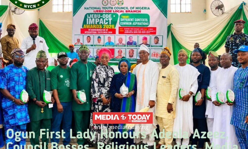 Ogun First Lady Honours Adeola Azeez, Council Bosses, Religious Leaders, Media Houses at NYCN Ijebu-Ode International Youth Day