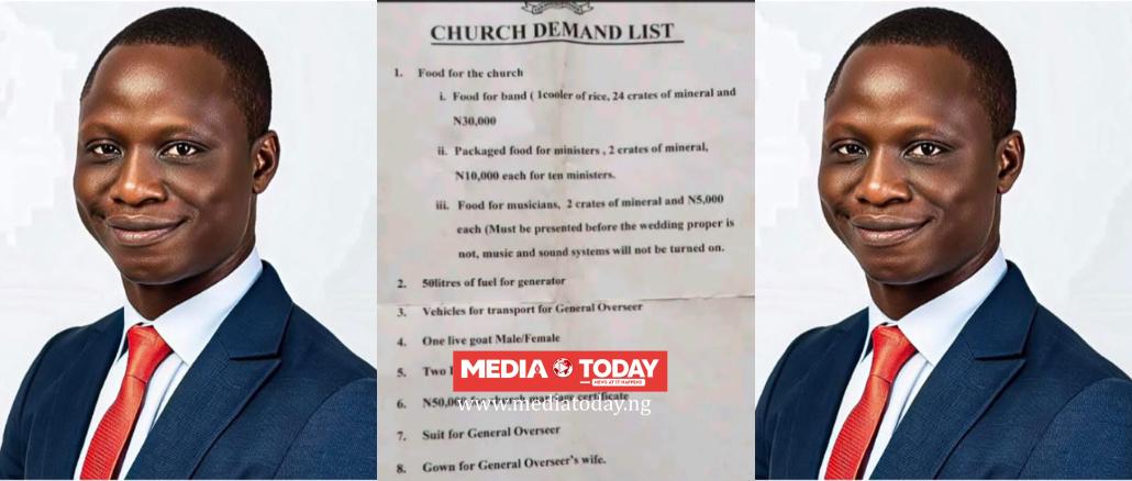 “50 Litres Of Fuel, Live Goat, Two Bags Of Rice”- Man Shares Alleged Church Wedding Demands