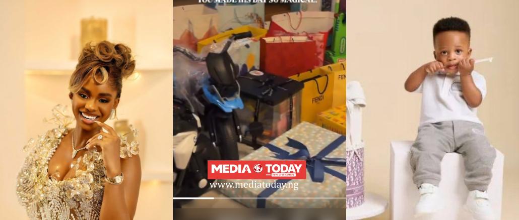 “I’m Overwhelmed”- Priscilla Ojo Flaunts Gifts Son Rakeem Received At Birthday Party