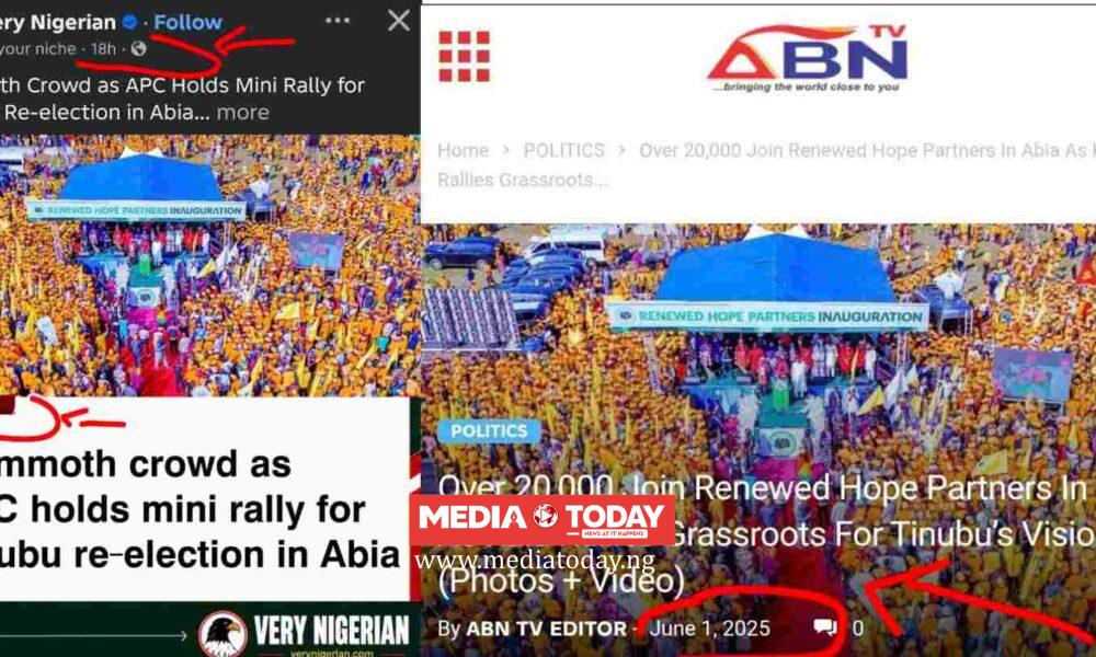 OLD PHOTO, NEW CLAIM: ABIA APC AND THE RECYCLING OF 2025 CROWD TO IMPRESS PRESIDENT TINUBU AHEAD OF 2027