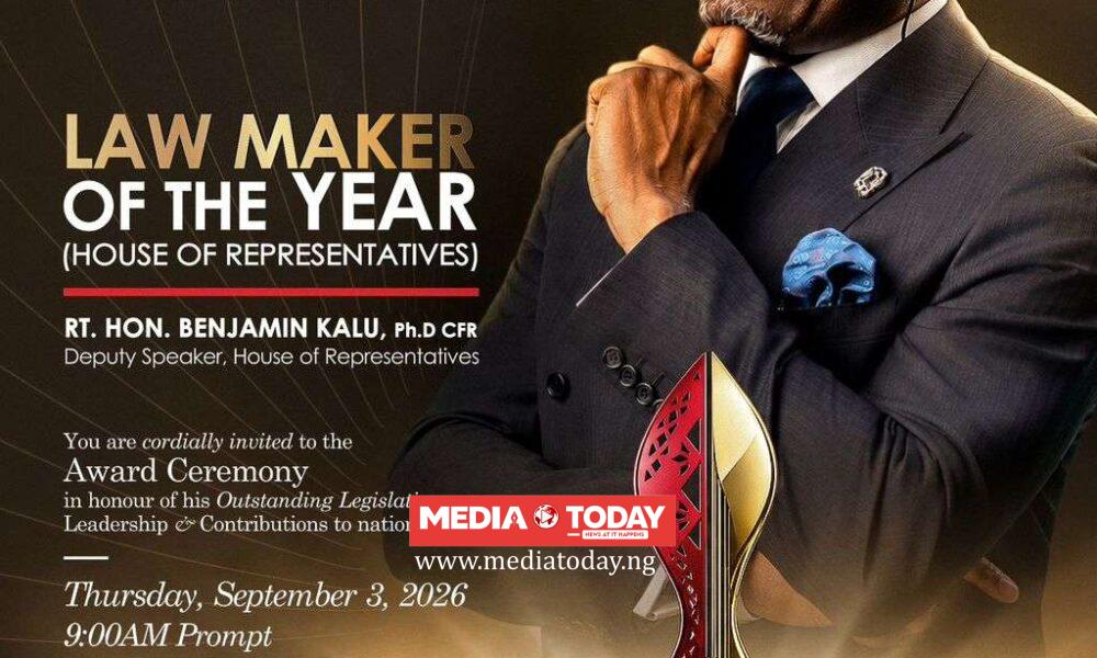 BENJAMIN‍ KALU NAMED‌ ‘LAW MA‌KER OF T‌HE YEAR’ BY DAILY TIME‍S