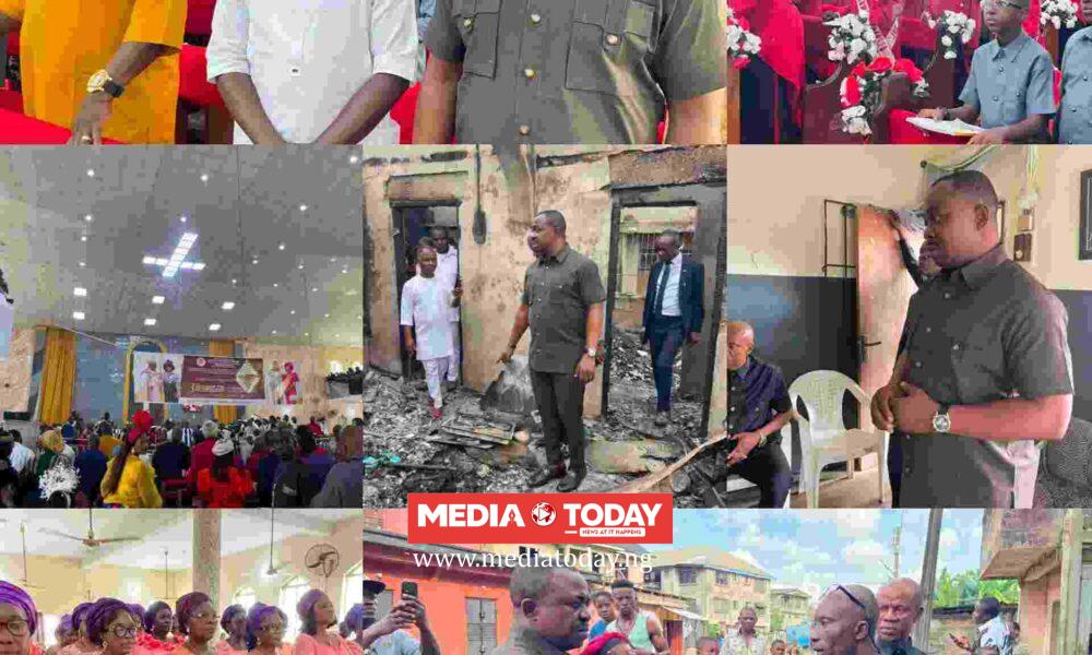 Aba Sout‍h Mayor, Obilor Anyanwu Marks Synod Thanks‌giv‌ing, Visits‌ Fire Victims in Ezi⁠uk‌wu Aba.