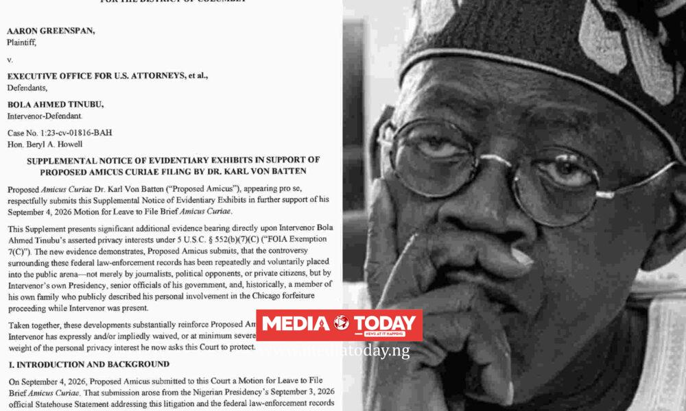 U.S. Lobbying F⁠irm Announces Court Victory in Tinubu-L‍inke⁠d Case, Says Fil‌ing‌s Now Before Federal Judge