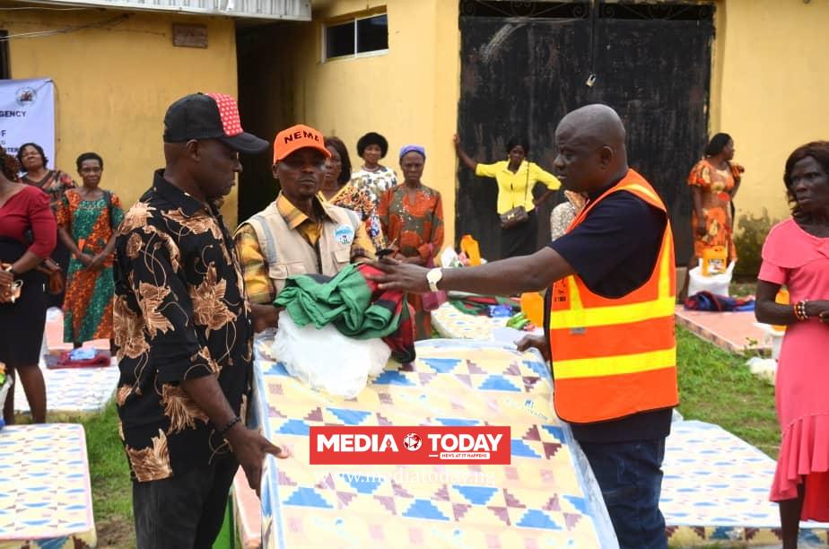 Abia Govt, NEMA Begin Relief Distribution to Gully Erosion, Windstorm Victims