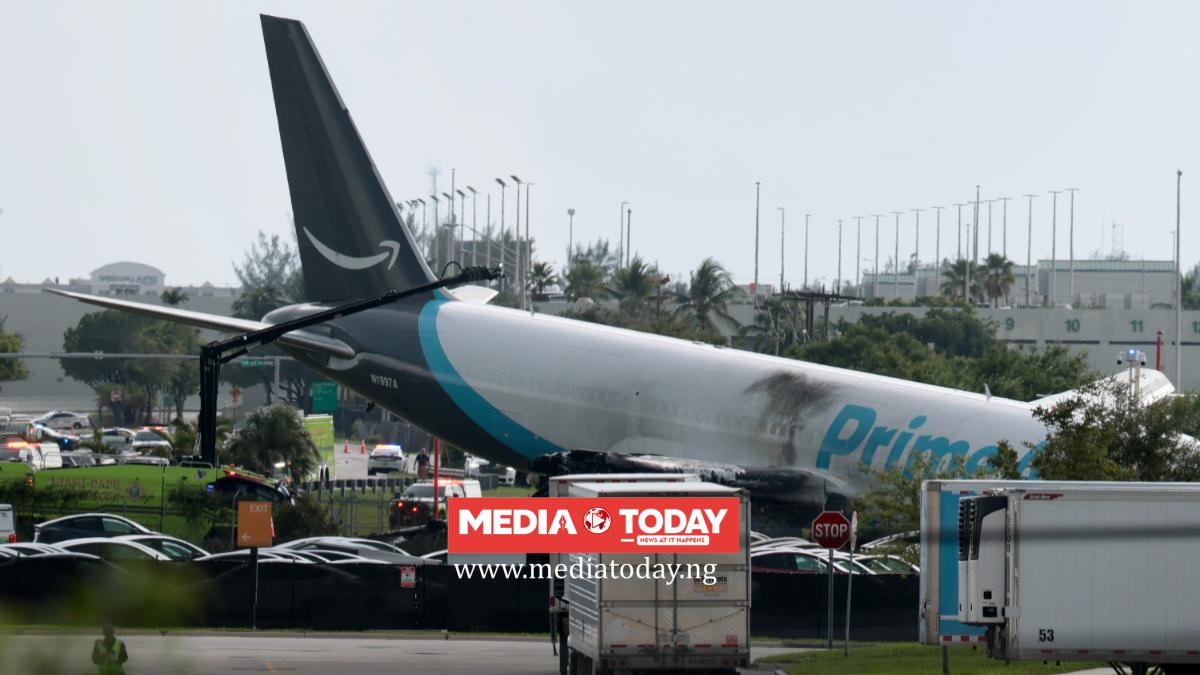 Boeing 767 cargo plane overruns runway at Miami International Airport