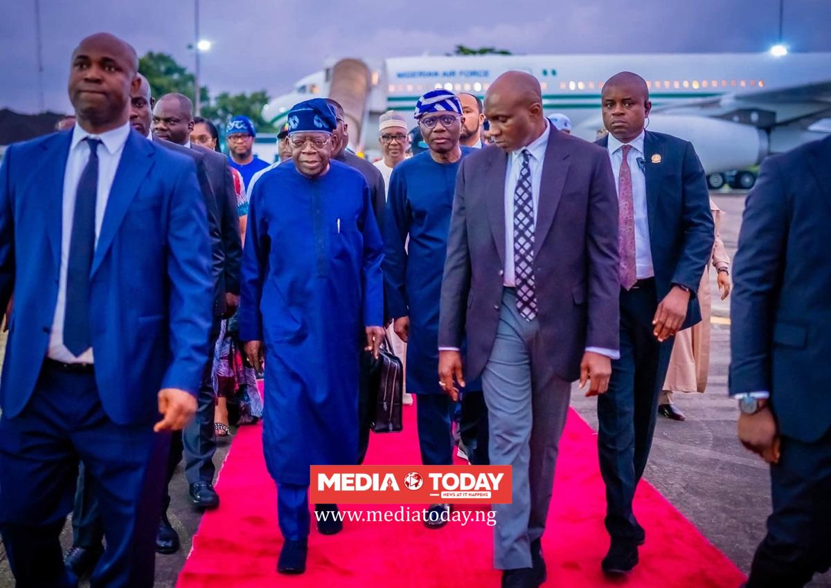 Tinubu Returns To Lagos After Four-Week European Stay, Heads Into 2027 Political Talks