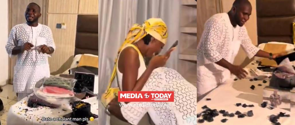“If She Kpaii Today, I Will Kpaii Tomorrow” -Man Gets Emotional After Wife Surprises Him With Birthday Gifts