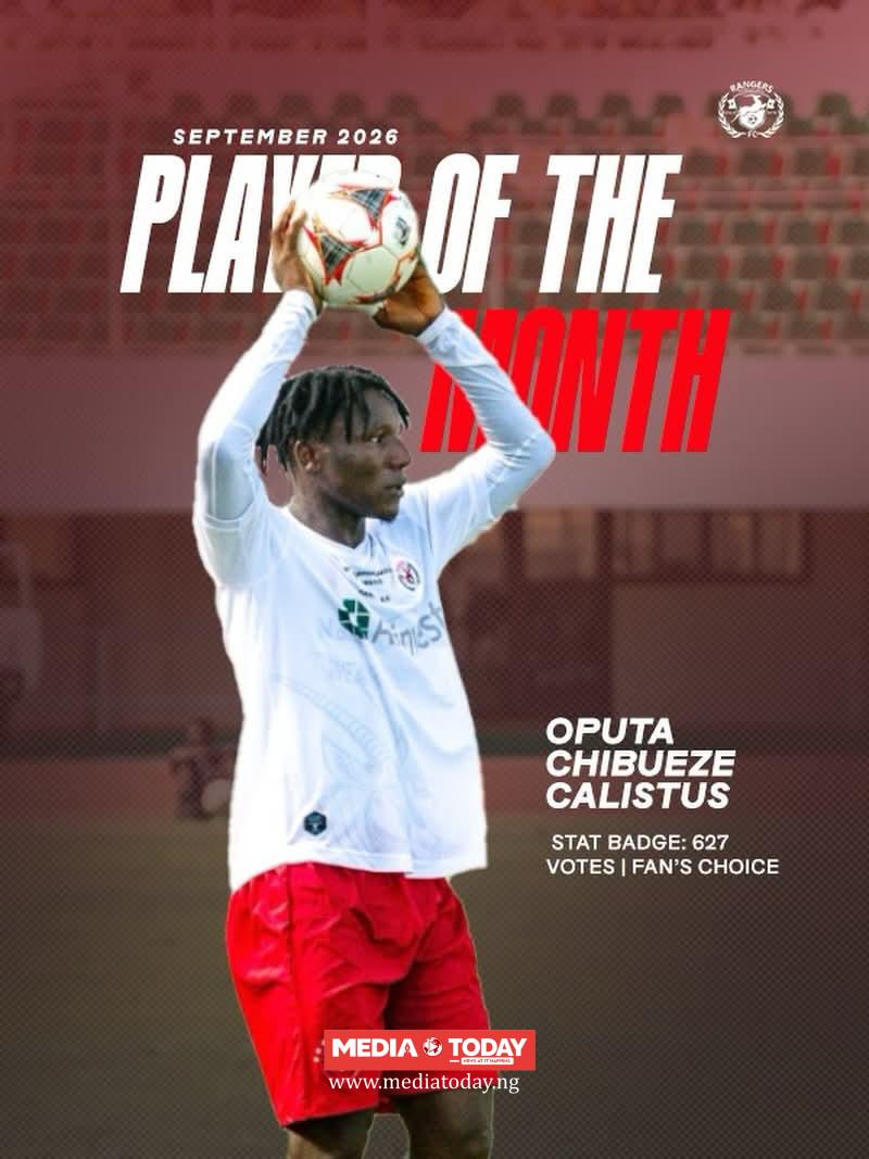 NPFL: Oputa wins Rangers Player of the Month award