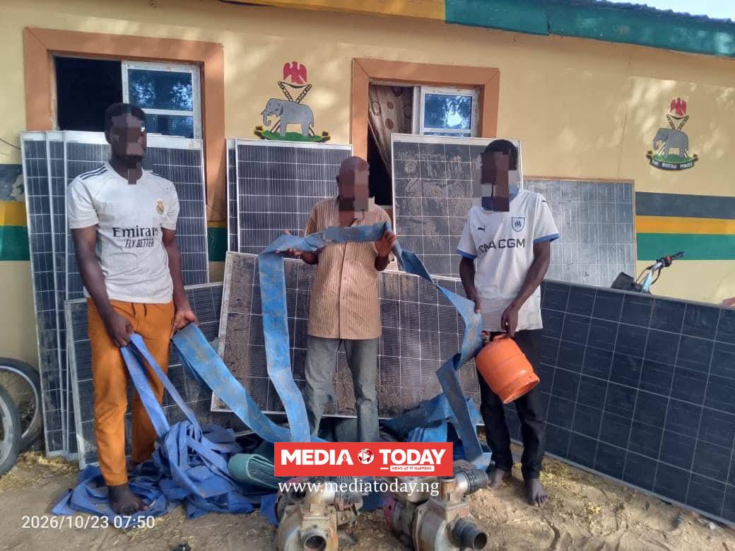 Police arrest three over theft of farm equipment, recover generators, solar panels in Yobe