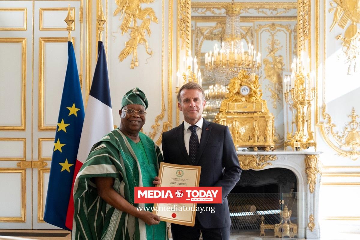 Nigeria’s New Envoy to France Ayodele Oke Assumes Office, Presents Credentials to Macron