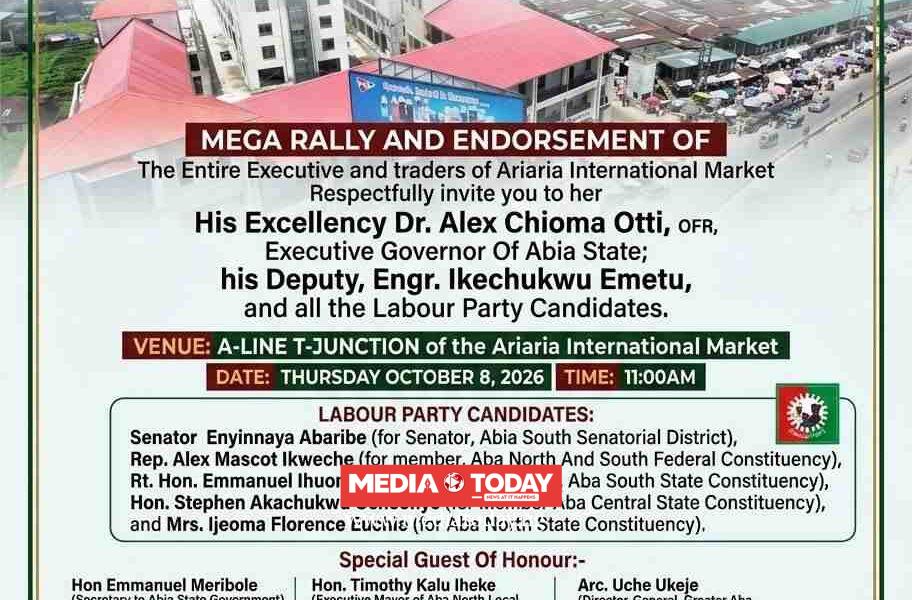 Ariaria Traders Set for Mega⁠ Ra‍lly in Aba, Endorse Gov. Alex Otti, Em‌etu,‌ All La‍bour Party Candidates