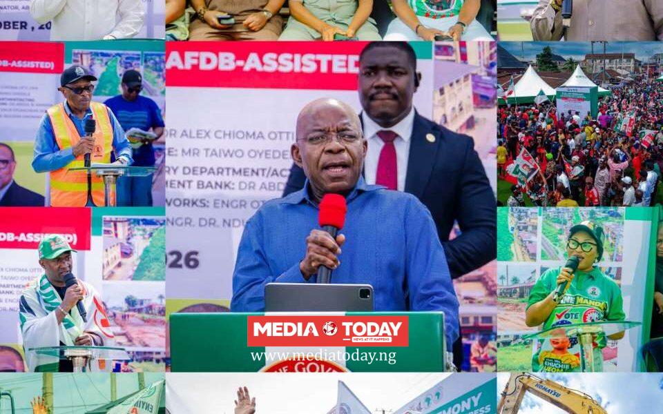 “The Phoenix Has Risen. Aba, the Beloved Enyimba City, Is Back!” — Gov. Alex Otti Declares, Flags Off Reconstruction of Old Express, Uratta Roads in Aba, Assures Delivery Within Record Time