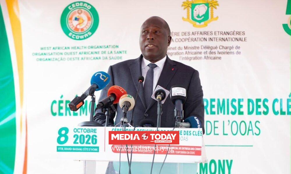 PRESS RELEASE: CÔTE D’IVOIRE OFFICIALLY HANDS OVER THE KEYS TO THE PROVISIONAL HEADQUARTERS OF THE WEST AFRICAN HEALTH ORGANISATION (WAHO) IN GRAND-BASSAM