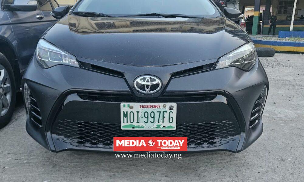 PRESS RELEASE: FCT POLICE ARREST TOYOTA COROLLA WITH SUSPECTED FAKE PRESIDENCY NUMBER PLATE, COMMENCE INVESTIGATION.