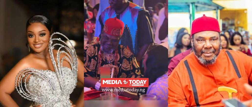 Fans React As Jackie Appiah Kneels Before Veteran Actor Pete Edochie
