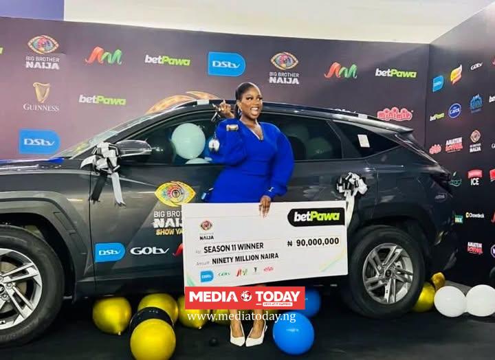 BBNaija season 11 winner, Temi Nkem receives N90m, new SUV [VIDEO]